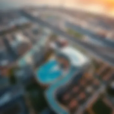 Prime Location of Dusit Thani in Dubai Aerial view showcasing Dusit Thani's locality