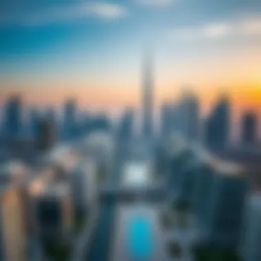 Aerial Perspective of Dubai's Modern Architecture Aerial view of Dubai skyline showcasing modern architecture