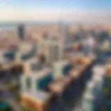 Aerial view of Dubai skyline showcasing iconic properties