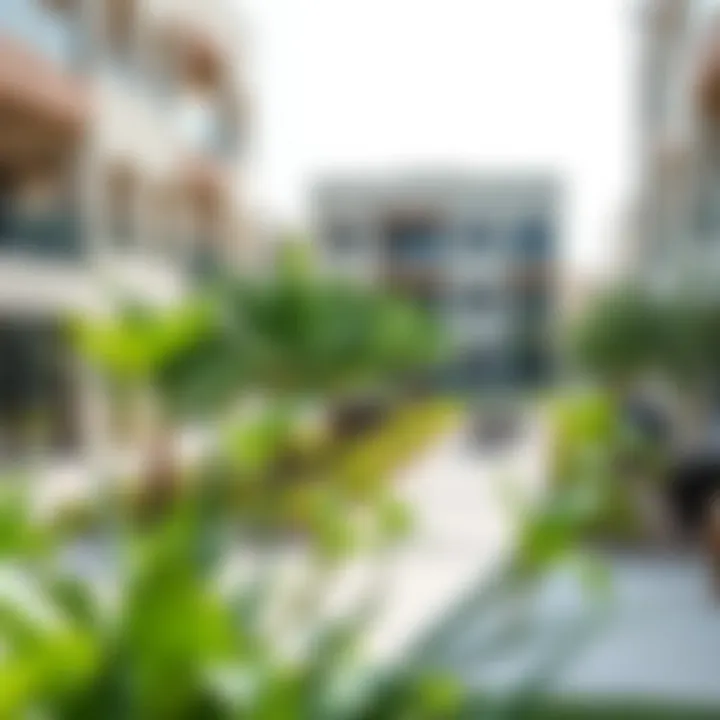 Vibrant community spaces in Falcon Al Quoz filled with greenery