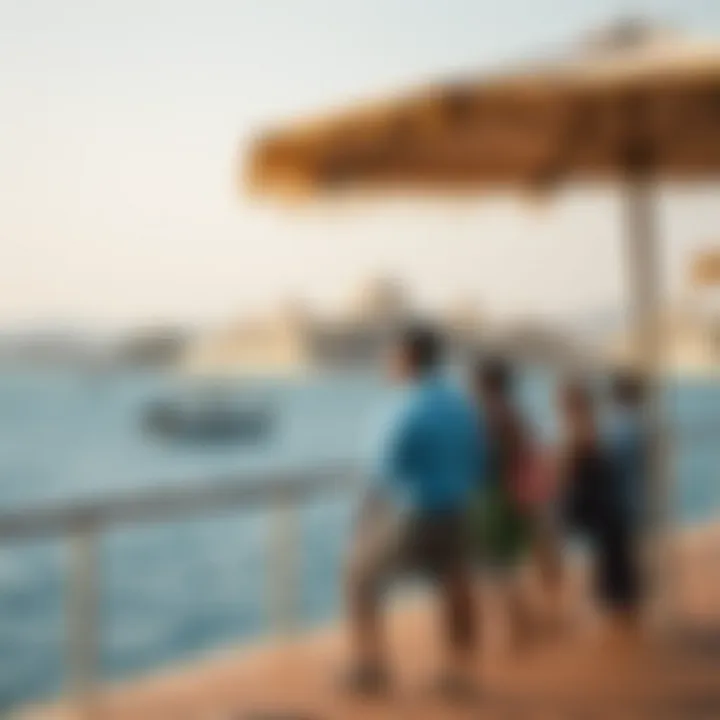Tourism on Falcon Island Tourists enjoying the scenic beauty of Falcon Island