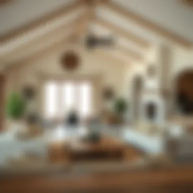 Stylish Interior Design of a Modern Farmhouse Interior of a stylish farmhouse with rustic decor
