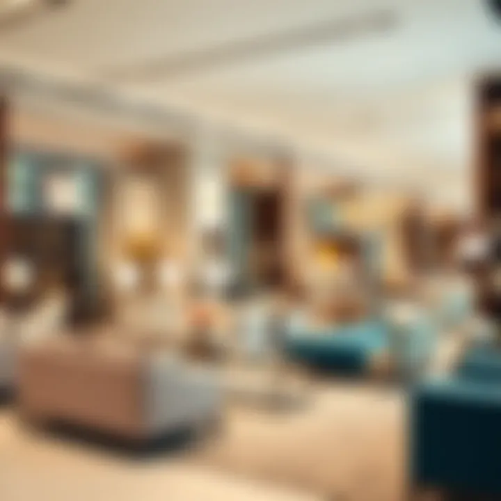 Luxurious furniture display in a Dubai showroom