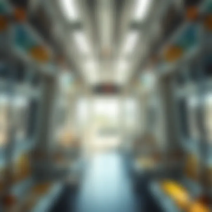 Interior Design of a Green Metro Line Train Interior of a Green Metro Line train highlighting sustainable design features