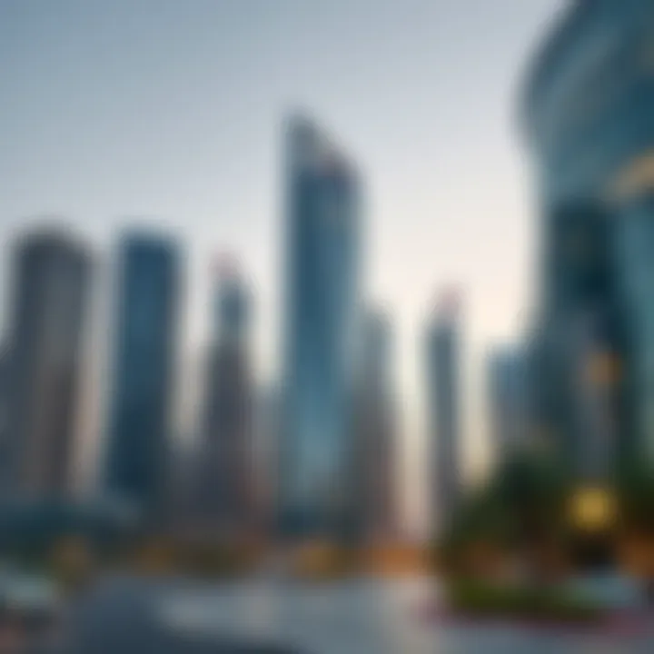 Strategic Location of Grosvenor Business Tower Prime location of Grosvenor Business Tower in Dubai's skyline