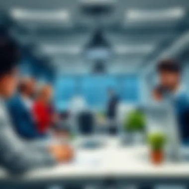 Dynamic Workplace: Collaboration in High-Paying Industries An office environment with professionals collaborating