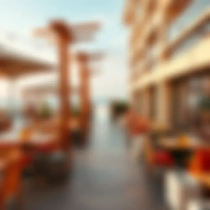 Beachside Bliss: Casual Dining Vibes Casual outdoor dining area with a lively atmosphere and beach views.