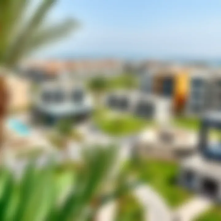 Panoramic view of Jebel Ali Village showcasing modern architecture and green spaces