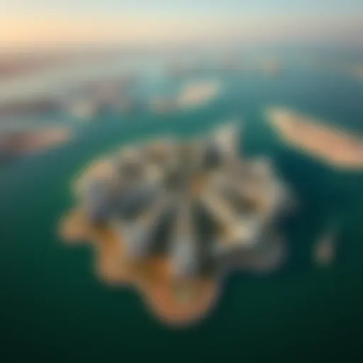 Stunning Aerial Perspective of Jumeirah The Palm Aerial view of Jumeirah The Palm showcasing its unique architecture and layout