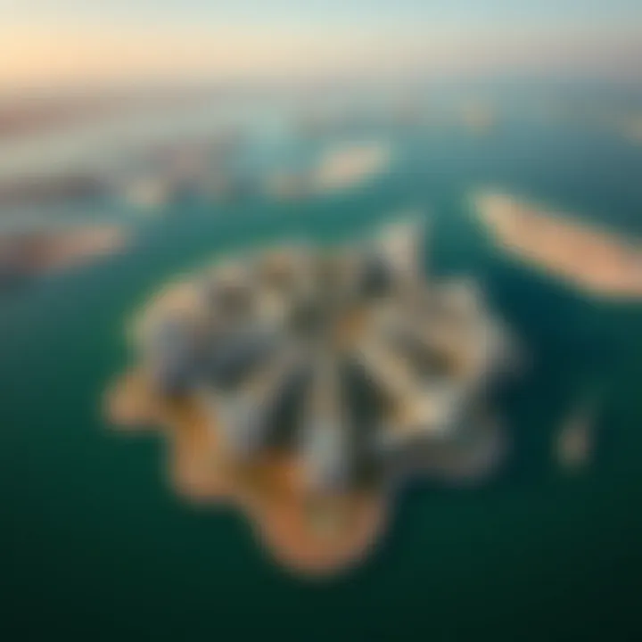 Stunning Aerial Perspective of Jumeirah The Palm Aerial view of Jumeirah The Palm showcasing its unique architecture and layout