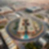 Aerial view of Jumeirah Village Circle showcasing its layout and surroundings.