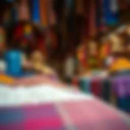 Vibrant stalls showcasing traditional spices and textiles at Karama Market