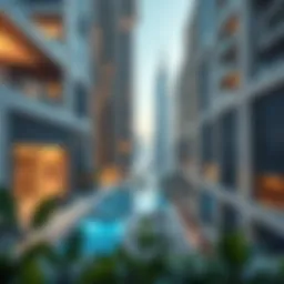 Modern architecture of ند الحمر apartments showcasing luxury living