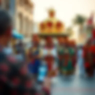 Cultural Festivities in the UAE A vibrant cultural festival in the UAE showcasing traditional dances and costumes.