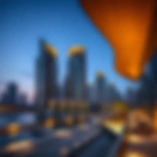 Stunning panoramic view of Marina Gate Jumeirah Living showcasing its modern architecture