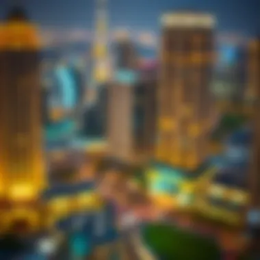 Downtown Dubai Panoramic View A panoramic view of Downtown Dubai showcasing Mashreq Bank's location