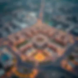 Aerial view of معسكر جبل علي showcasing its unique layout and proximity to key infrastructure.