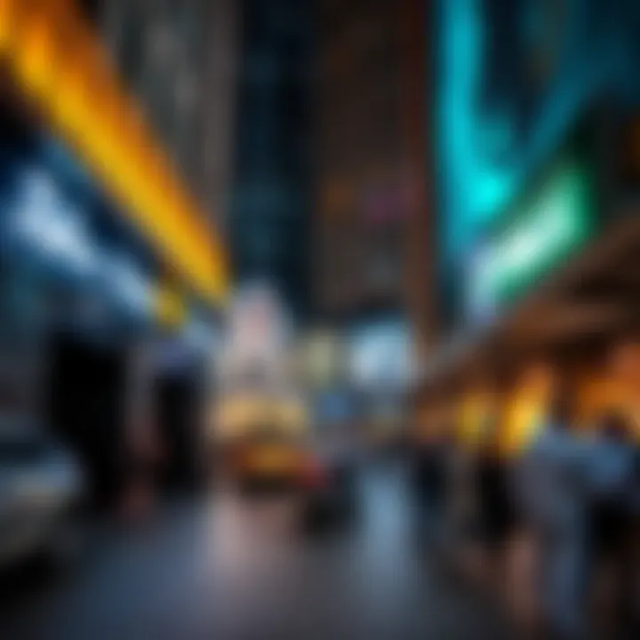 The vibrant commercial area of Meraas City Walk bustling with activity