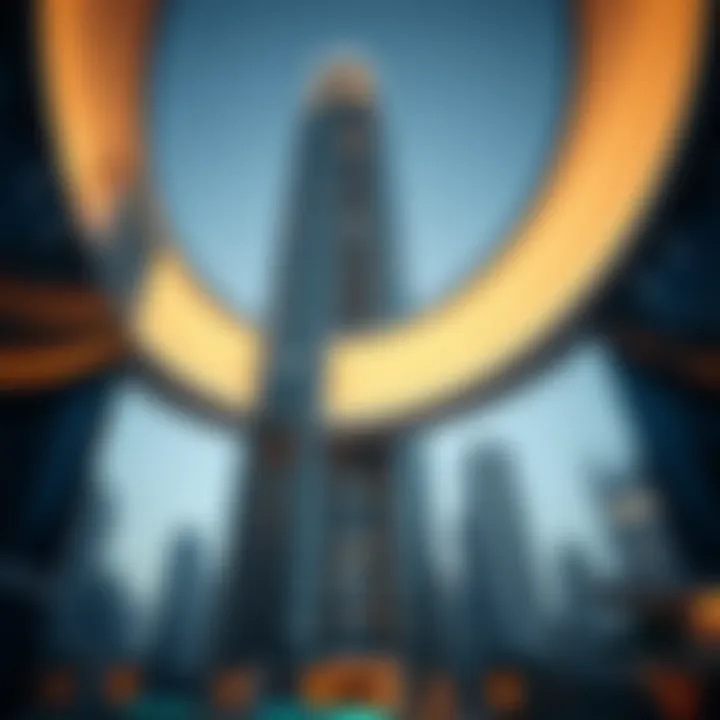 Architectural details of Mihtab Tower showcasing its modern design