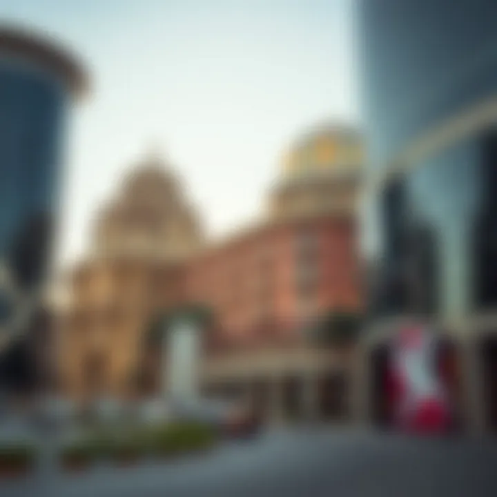 Architectural features along Mohammed Bin Zayed Street highlighting real estate opportunities