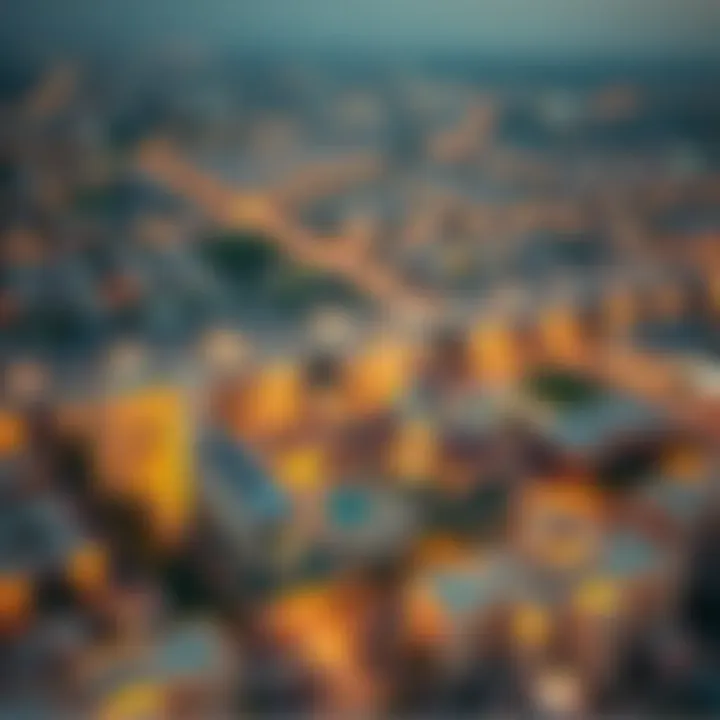 Nad Al Sheba Aerial Overview Aerial view of Nad Al Sheba showcasing its proximity to metro stations