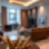 A modern studio apartment showcasing minimalist design in Dubai.