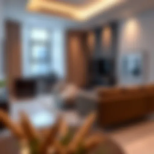 A modern studio apartment showcasing minimalist design in Dubai.