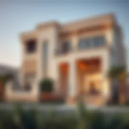 Luxurious villa exterior in Rashidiya