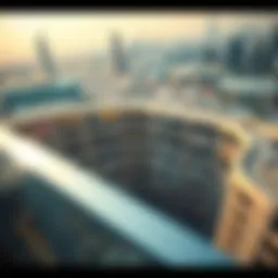 Aerial view of Dubai Mall parking structure
