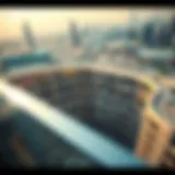 Aerial View of Parking Structure at Dubai Mall Aerial view of Dubai Mall parking structure