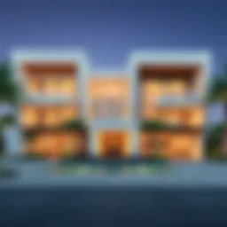 Luxurious villa exterior showcasing modern architecture