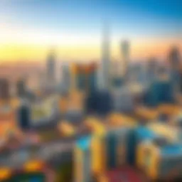 Aerial view of Dubai's skyline showcasing contemporary architecture