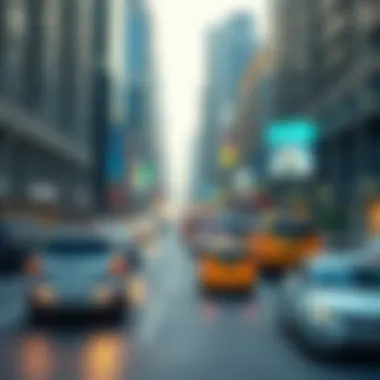 Vibrant urban life along Sheikh Zayed Road with bustling traffic