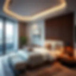 A modern single bedroom showcasing stylish decor and furnishings