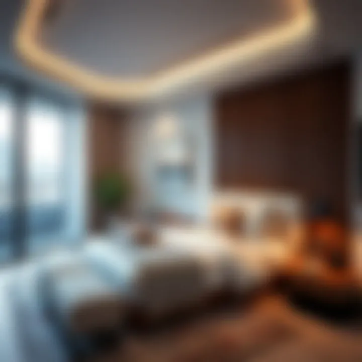 A modern single bedroom showcasing stylish decor and furnishings