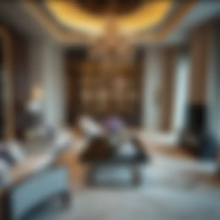 Opulent Interiors of SLS Dubai Hotel Residences Luxurious living space within SLS Dubai Hotel Residences featuring elegant furnishings