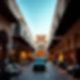 A panoramic view of Souk Al Marfa showcasing its unique architecture and vibrant atmosphere