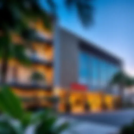 Modern Architecture of Spinneys Burjuman A panoramic view of Spinneys Burjuman showcasing its modern architecture and inviting entrance.