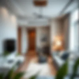 Contemporary studio flat interior showcasing modern decor