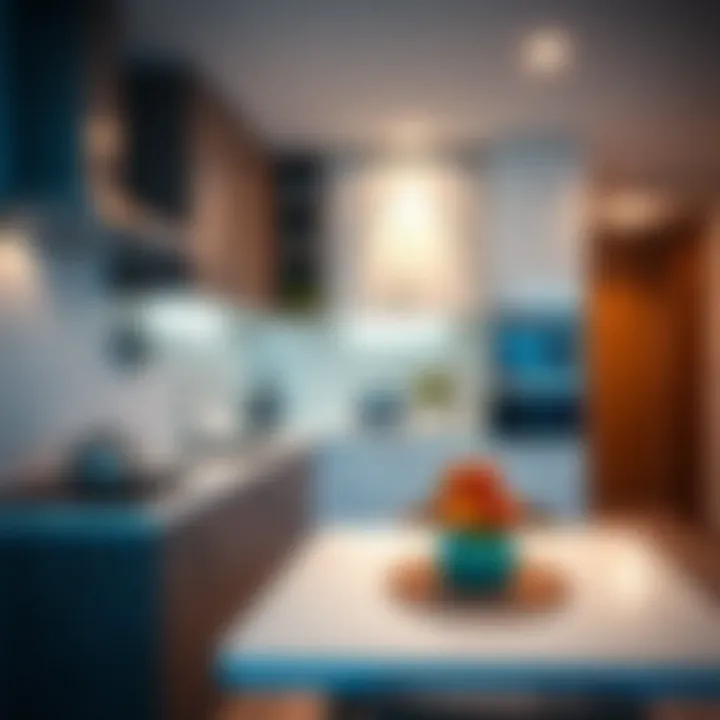 Stylish Kitchen Layout Stylish kitchen layout in a studio flat