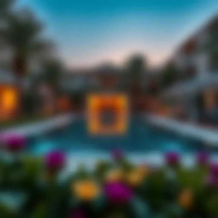 Luxurious amenities at جميرا القصر featuring an elegant pool area and lush gardens