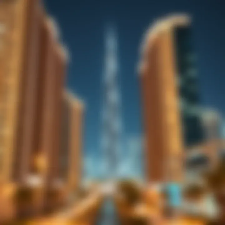 Residential Buildings with Skyline Views Luxurious residential buildings offering stunning views of the skyline