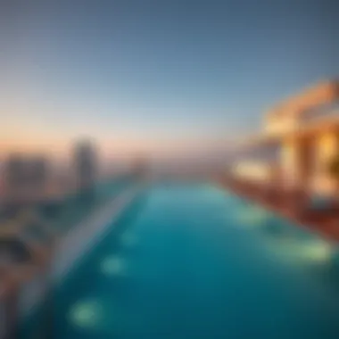 Panoramic View of Aura Sky Pool Panoramic view of residents enjoying leisure time at the Aura Sky Pool