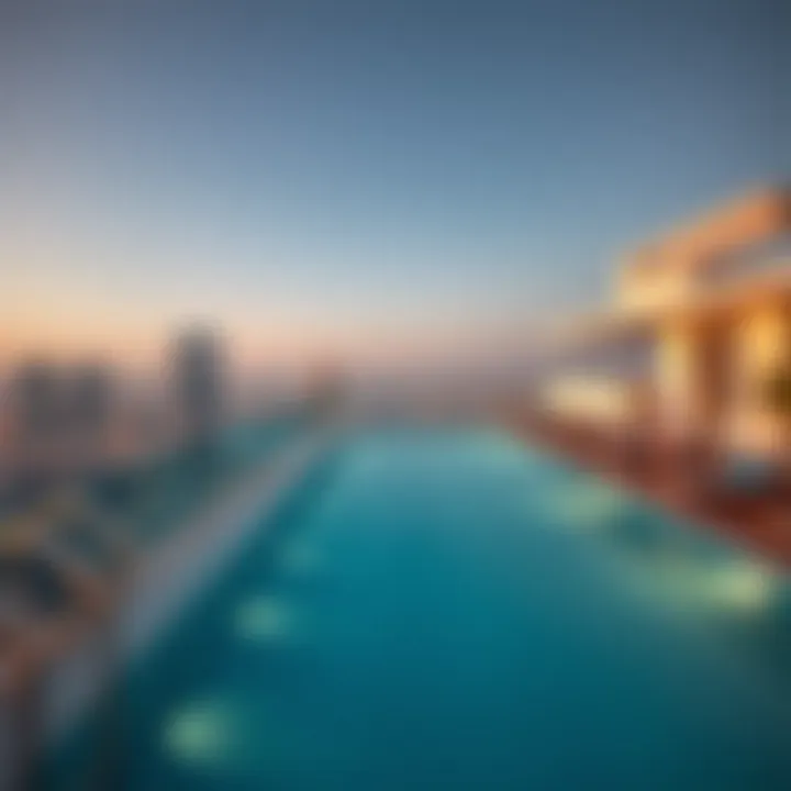 Panoramic View of Aura Sky Pool Panoramic view of residents enjoying leisure time at the Aura Sky Pool