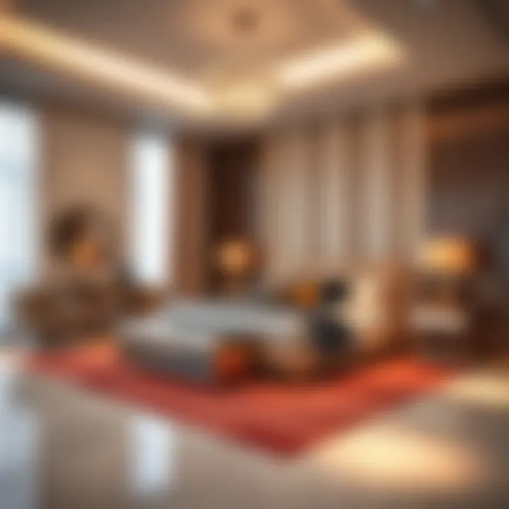 Luxurious bedroom furniture display