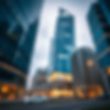 Modern Architecture of Blue Tower Close-up of the modern architecture of Blue Tower