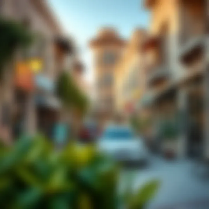 Charming Budget-Friendly Neighborhood An inviting neighborhood in Dubai known for its budget-friendly shops and cafes.