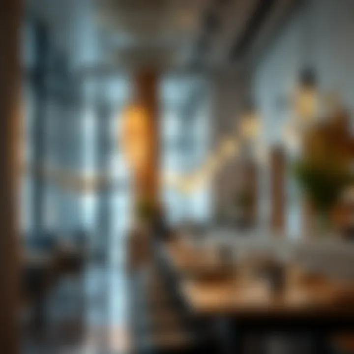 Modern Upscale Cafe Interior An upscale cafe interior showcasing modern design