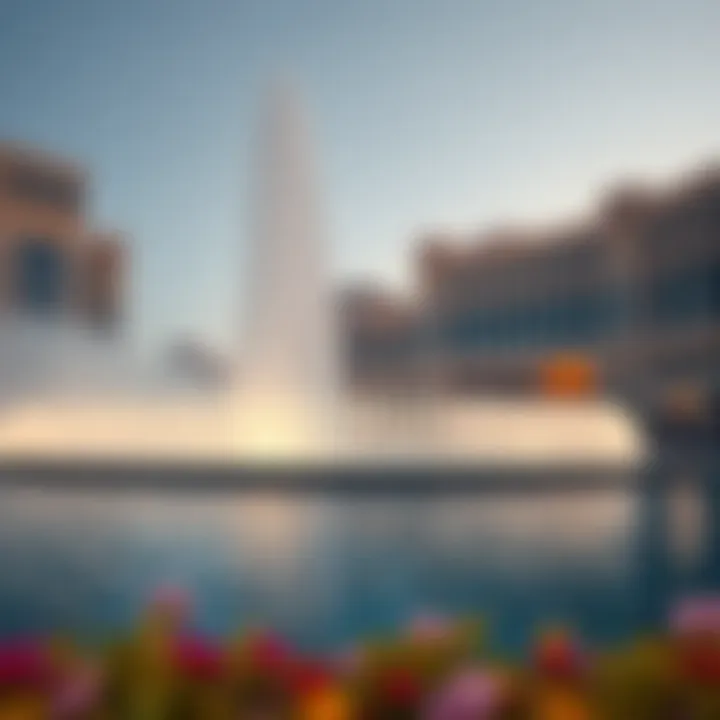 Architectural Brilliance of the Dubai Fountain Architectural details of the Dubai Fountain and surrounding buildings