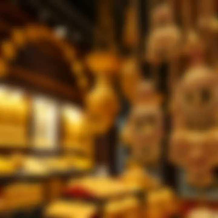 Masterful Craftsmanship in Gold Jewelry Intricate gold designs highlighting craftsmanship in Dubai Gold Souk